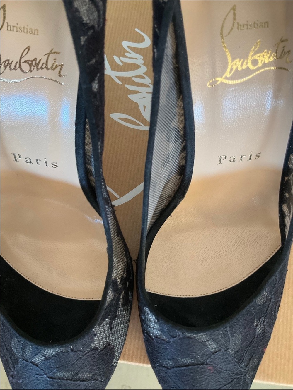 Christian Louboutin Dorissima 100 black lace and suede heels, 39.5 - Picture 10 of 10